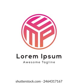 letter emp round shape logo design