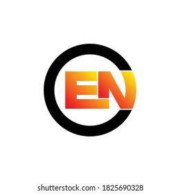 Letter EN circle logo design vector