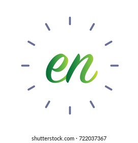 A Letter EN logo with llne element
