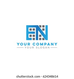 letter EN logo vector 