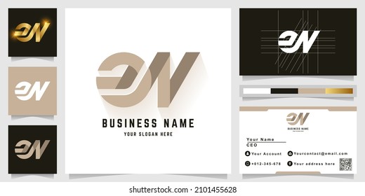 Letter eN or aN monogram logo with business card design