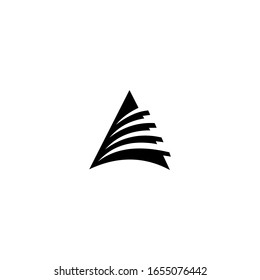 Letter A enclosed in a triangle