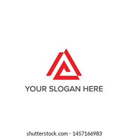 Letter A enclosed in a triangle. Abstract vector logo in a linear style. A Letter Trinity Icon Vector Logo Template. Vector illustration