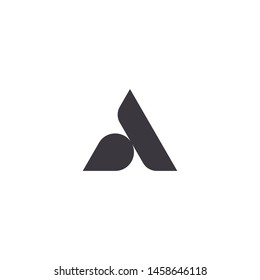 Letter A enclosed in a triangle. Abstract vector logo in a linear style. A Letter Trinity Icon Vector Logo Template. Vector illustration