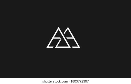 Letter A enclosed in a triangle. Abstract vector logo in a linear style