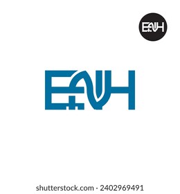 Diseño de logotipo de monograma de carta ENH