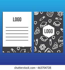 Letter envelope with Blank Cover with back to school pattern. Back to school branding background