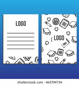 Letter envelope with Blank Cover with back to school pattern. Back to school branding background