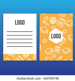Letter envelope with Blank Cover with back to school pattern. Back to school branding background