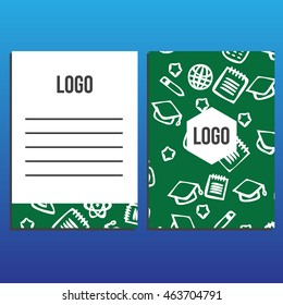 Letter envelope with Blank Cover with back to school pattern. Back to school branding background