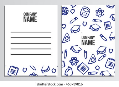 Letter envelope with Blank Cover. Back to school background. Branding template with back to school pattern