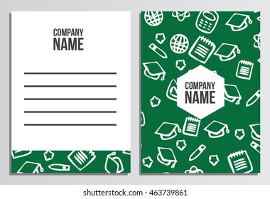 Letter envelope with Blank Cover. Back to school background. Branding template with back to school pattern