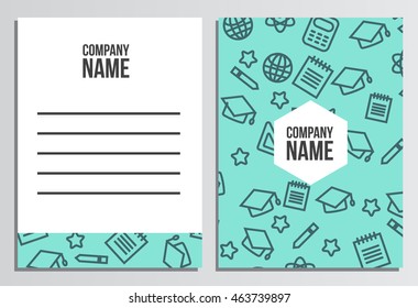 Letter envelope with Blank Cover. Back to school background. Branding template with back to school pattern