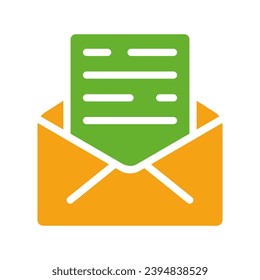 Letter in envelope. Document, email, message, conversation, business communication, send, read, outgoing, file, text, correspondence, incoming, documentation, report. Colorful icon on white background - Shutterstock ID 2394838529