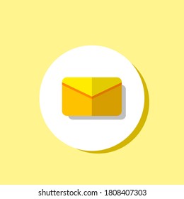 letter envelope icon design. Flat style icon design for web or mobile apps. yellow envelope icon design