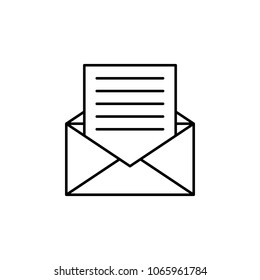 letter from envelope icon. Element of simple icon for websites, web design, mobile app, info graphics. Thin line icon for website design and development, app development  on white background
