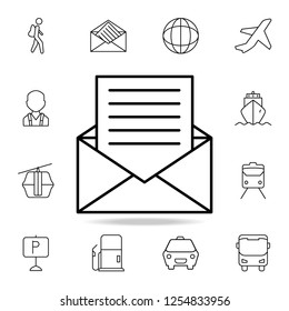 letter from envelope icon. Element of simple icon for websites, web design, mobile app, info graphics. Thin line icon for website design and development, app development on white background
