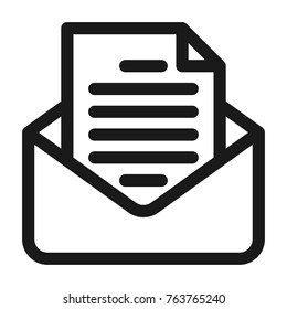 Letter in the envelope icon. Line style