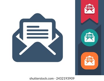 Carta, icono de sobre. Correo, correo electrónico, correo electrónico, mensaje. Profesional, píxel icono de vector perfecto.