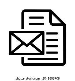 letter and envelope icon on white background