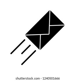 Letter in envelope icon vector, filled flat sign, solid pictogram isolated on white. Send mail symbol, logo illustration.