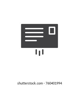Letter in envelope icon vector, filled flat sign, solid pictogram isolated on white. Send mail symbol, logo illustration.