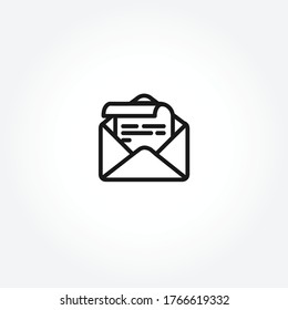 icono de línea de sobre de carta. icono de correo electrónico en fondo blanco
