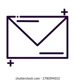 letter in envelope line style icon vector illustration design