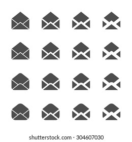 letter envelope mail and email icon set, vector eps10.