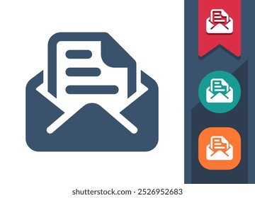 Carta, sobre, correo, icono de mensaje. Profesional, ícono de píxel perfecto. Formato EPS 10.