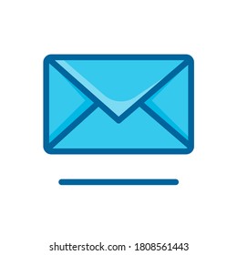Brief, Umschlag, Nachrichtensymbol blau, Vektorgrafik
