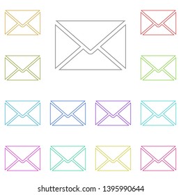 letter envelope multi color icon. Simple thin line, outline vector of web icons for UI and UX, website or mobile application