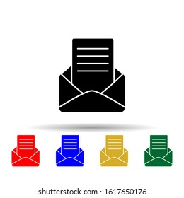 letter in envelope multi color style icon. Simple glyph, flat vector of web icons for ui and ux, website or mobile application