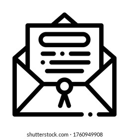 letter in envelope with seal icon vector. letter in envelope with seal sign. isolated contour symbol illustration