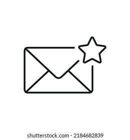 Letter envelope with star icon- editable stroke
