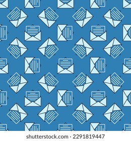 Letter in Envelope vector Email Message concept colored seamless pattern