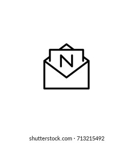 Letter envelope vector line icon