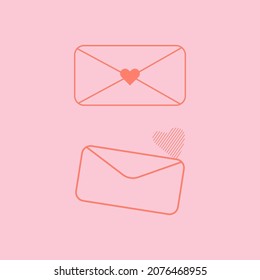 Letter envelope vector for valentine