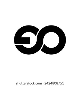 Letra Eo forma geométrica de línea símbolo de infinito moderno tipografía fuente monograma logo