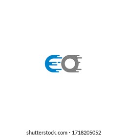 Icono de logotipo de carta EO ilustración