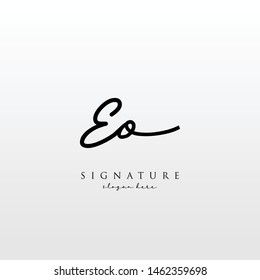 Letter EO Signature Logo Template - Vector