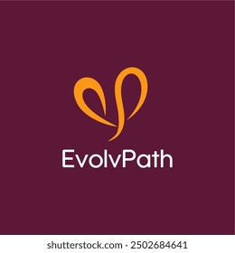 Letter EP abstract Evolv path heart love  logo design ideas business name editable vector template  royalty free image