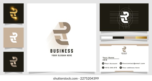 Letra logotipo EP o monograma ER con diseño de tarjeta de visita