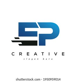 Letter EP Fast Speed and e commerce Logo Design Element