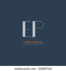 letter Ep linked logo design for company identity