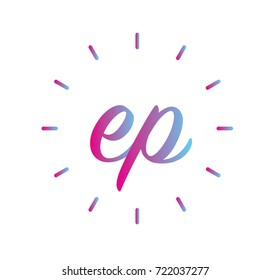 A Letter EP logo with llne element

