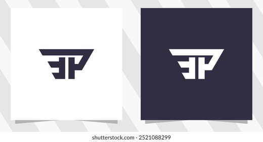 letter ep pe logo design vector