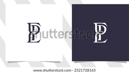 letter ep pe logo design vector
