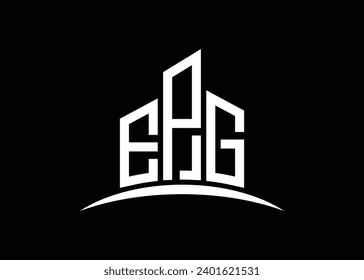 Letter EPG Building vector monogram logo design template. Building Shape EPG logo