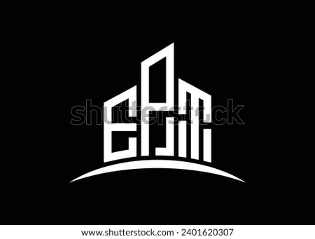 Letter EPT Building vector monogram logo design template. Building Shape EPT logo.